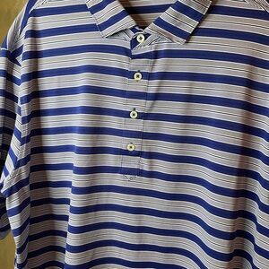 Stitch Brand- Classic Blue and White Striped Polo Shirt